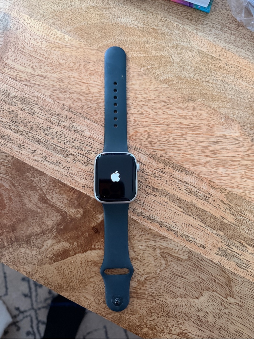 Apple Watch with Black Sport Band and Silver Case